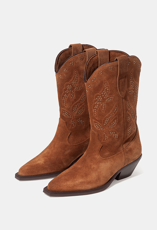 Ботильоны Tan Suede Studs BABOOS  